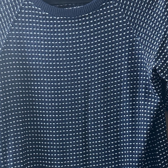 Velvet by Graham & Spencer Navy Polka Dot Tie Front Top - Picture 5 of 7